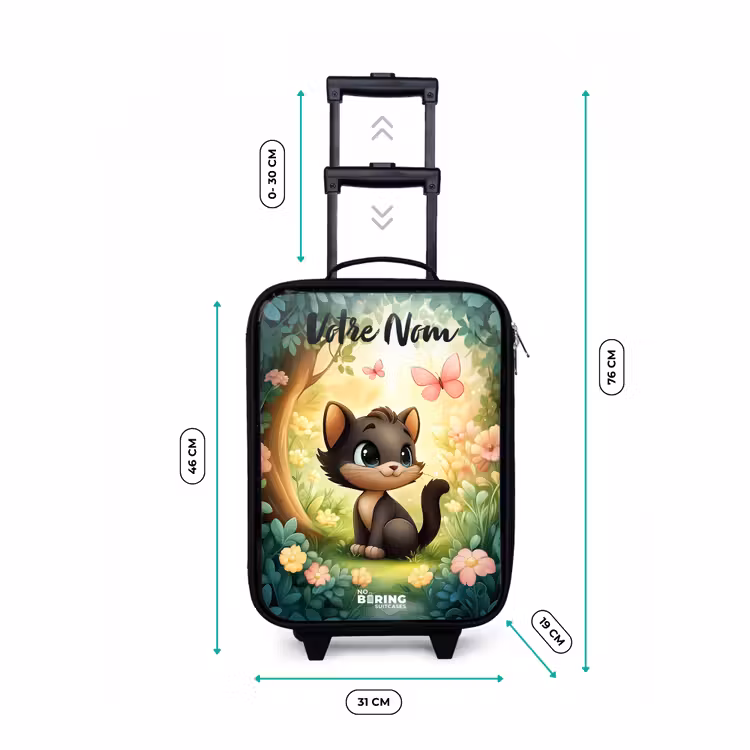 Valise enfant avec nom - Chat - Papillon - Fleurs — 7