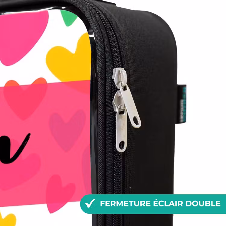 Valise enfant avec nom - Coeurs - Coloré - Motif — 6