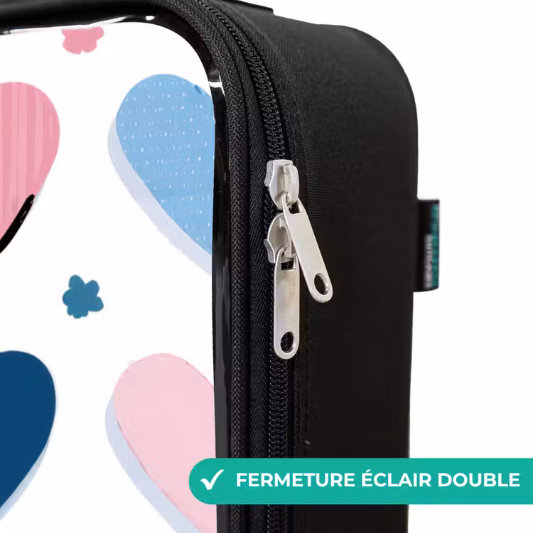 Valise enfant avec nom - Coeurs - Pastel - Motif — 6