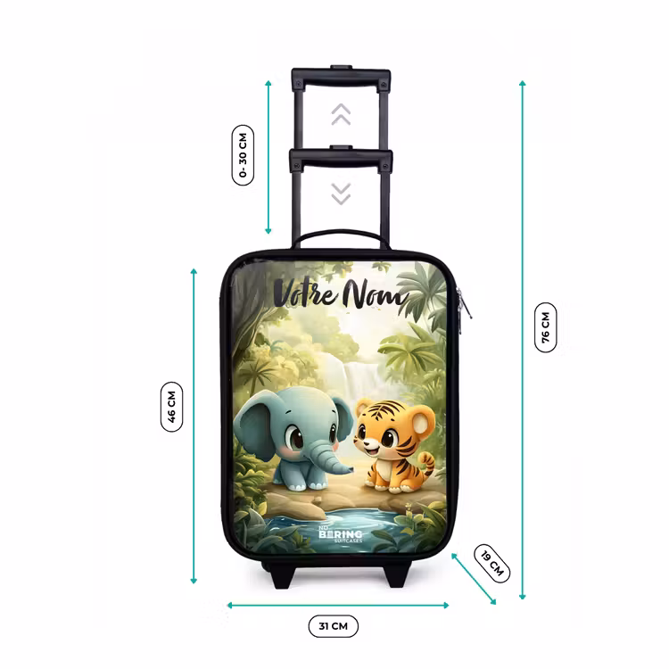 Valise enfant avec nom - Éléphant - Tigre - Forêt - Jungle — 7