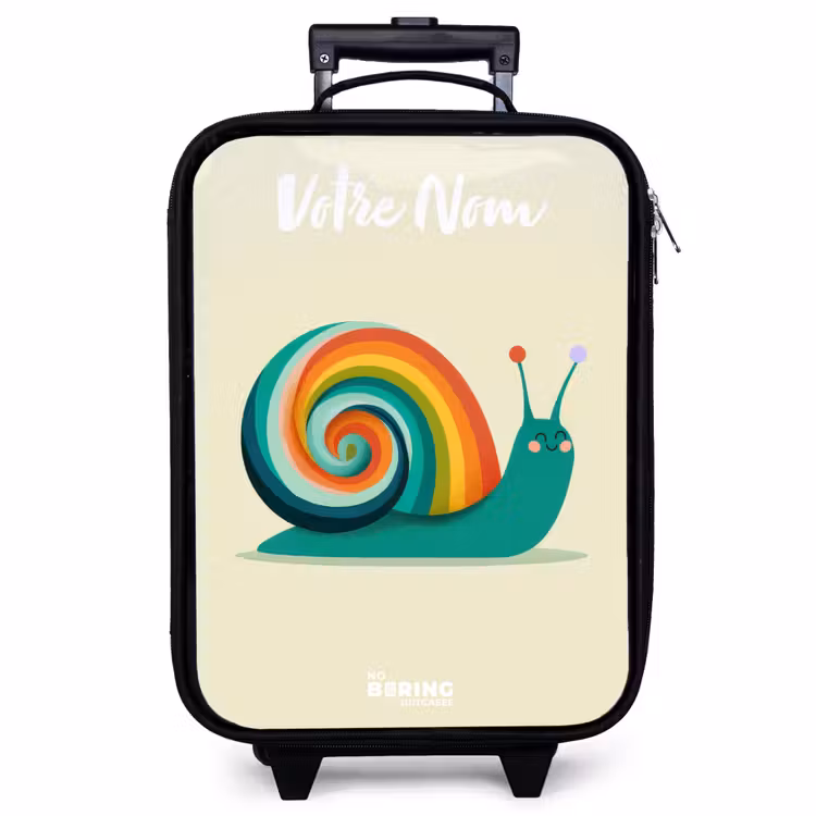 Valise enfant avec nom - Escargot - Arc-en-ciel - Coloré — 1