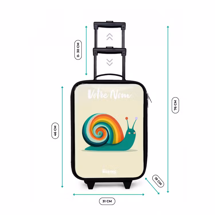 Valise enfant avec nom - Escargot - Arc-en-ciel - Coloré — 7