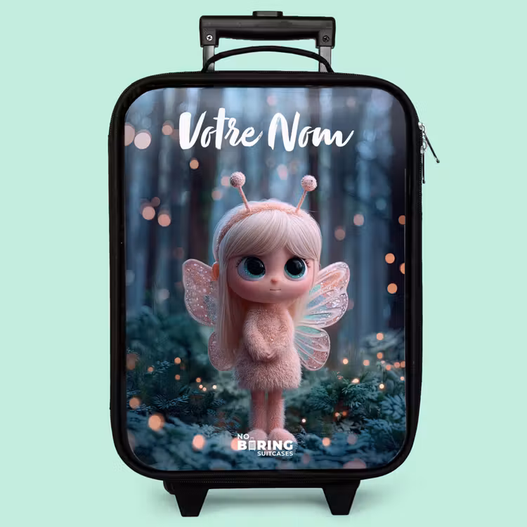 Valise enfant avec nom - Fée - Forêt - Paillettes — 3