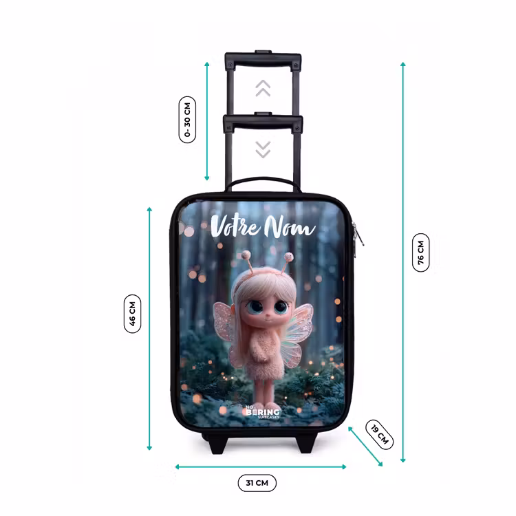Valise enfant avec nom - Fée - Forêt - Paillettes — 7