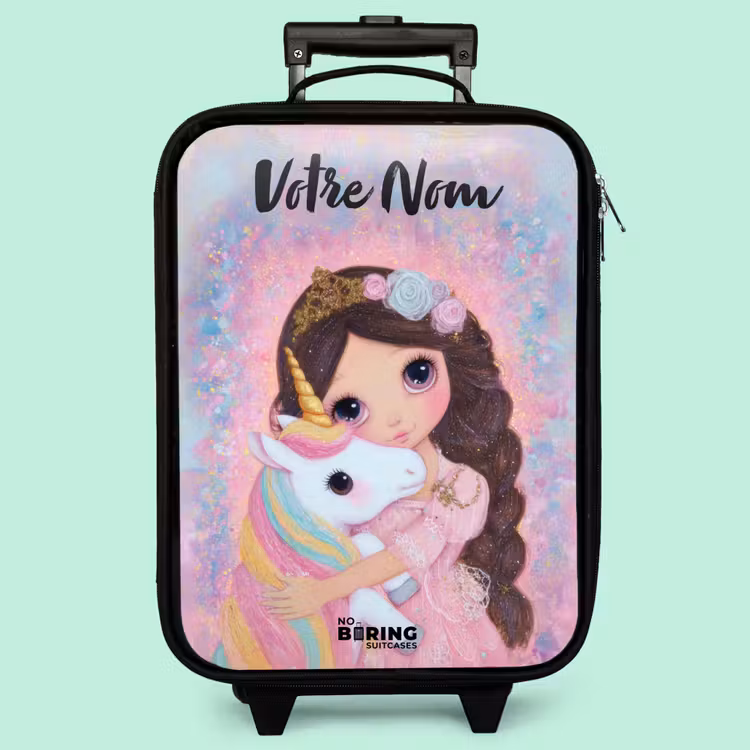 Valise enfant avec nom - Fille - Licorne - Paillettes — 3