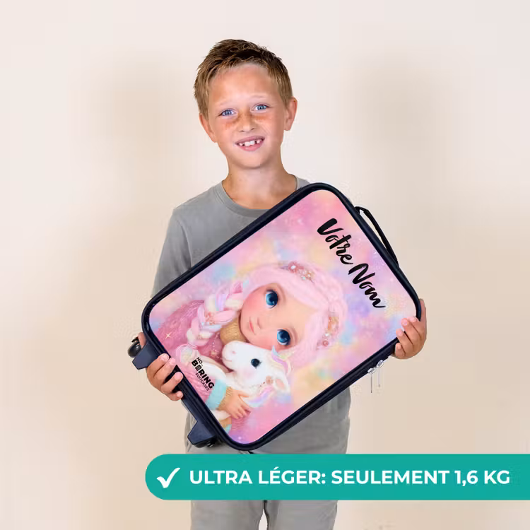Valise enfant avec nom - Fille - Licorne - Rose — 2