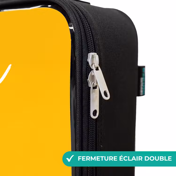 Valise enfant avec nom - Hippo - Oiseaux - Jaune — 6
