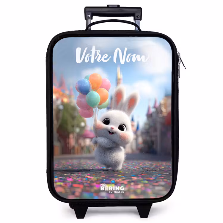 Valise enfant avec nom - lapin - Ballons — 1