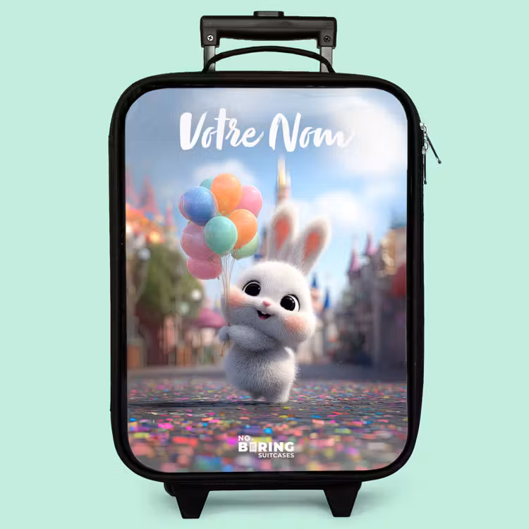 Valise enfant avec nom - lapin - Ballons — 3