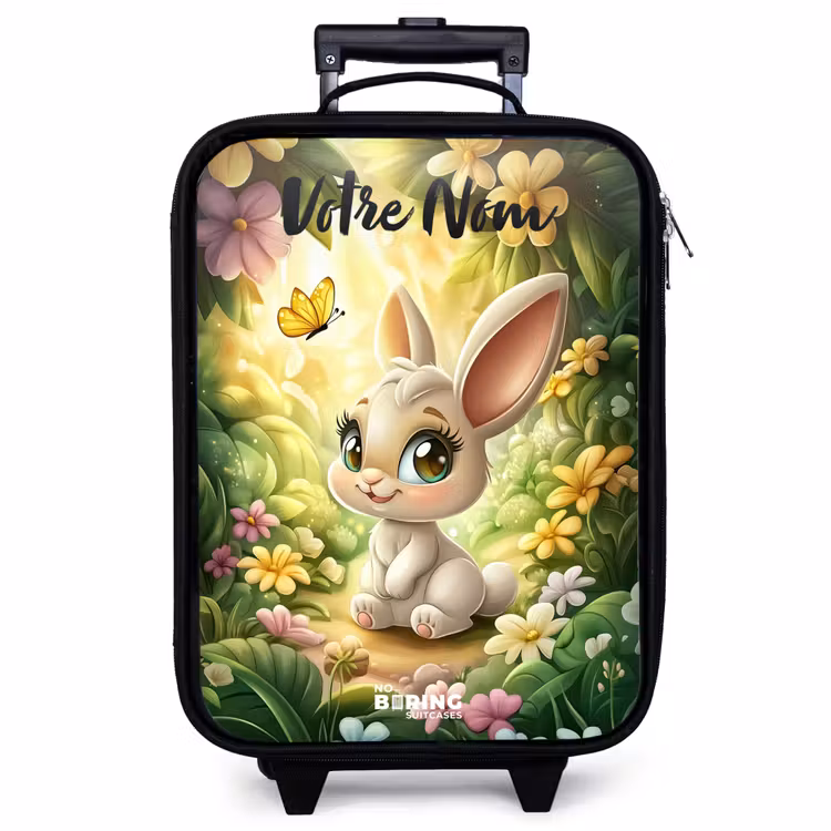 Valise enfant avec nom - Lapin - Soleil - Conte de fées - Papillon — 1