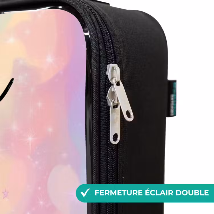 Valise enfant avec nom - Licorne - Paillettes - Arc-en-ciel - Pastel — 6
