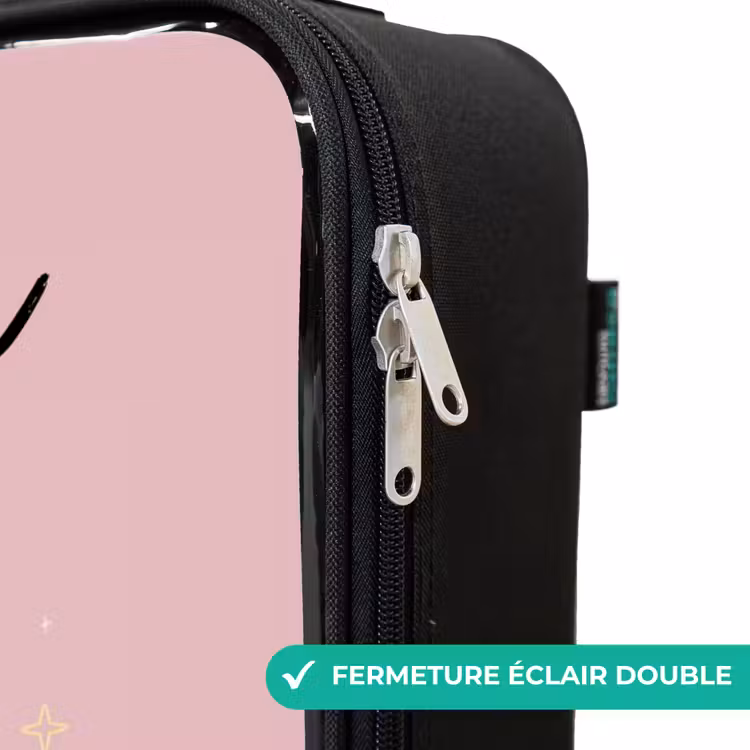 Valise enfant avec nom - Licorne - Rose - Fleurs — 6