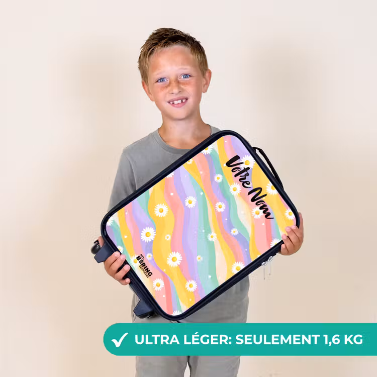 Valise enfant avec nom - Marguerites - Colorées - Pastel — 2