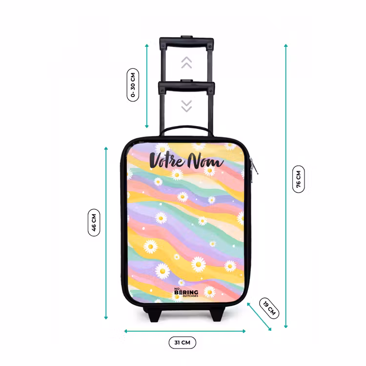 Valise enfant avec nom - Marguerites - Colorées - Pastel — 7