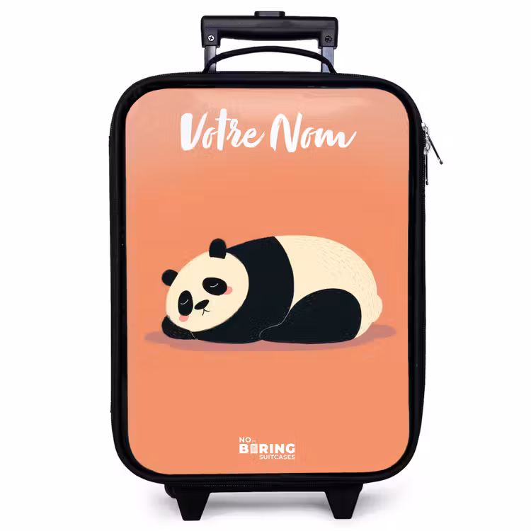 Valise enfant avec nom - Panda - Dormant - Orange — 1