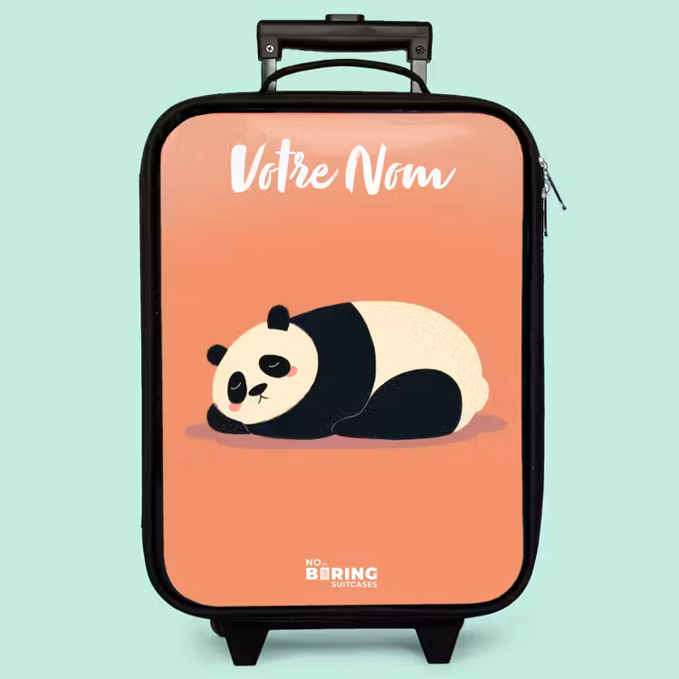Valise enfant avec nom - Panda - Dormant - Orange — 3