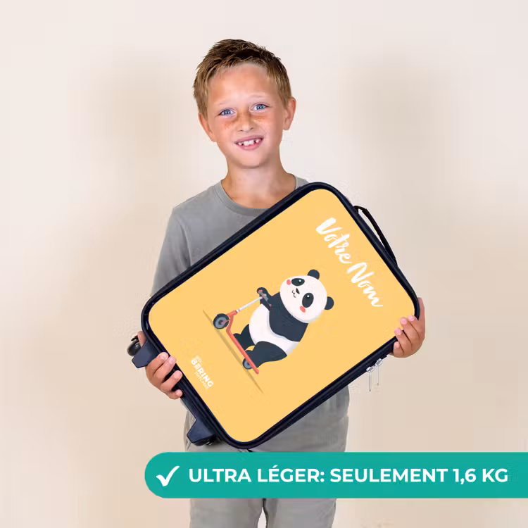 Valise enfant avec nom - Panda - Marchepied - Jaune — 2