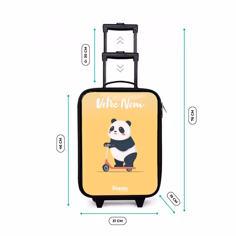 Valise enfant avec nom - Panda - Marchepied - Jaune — 7
