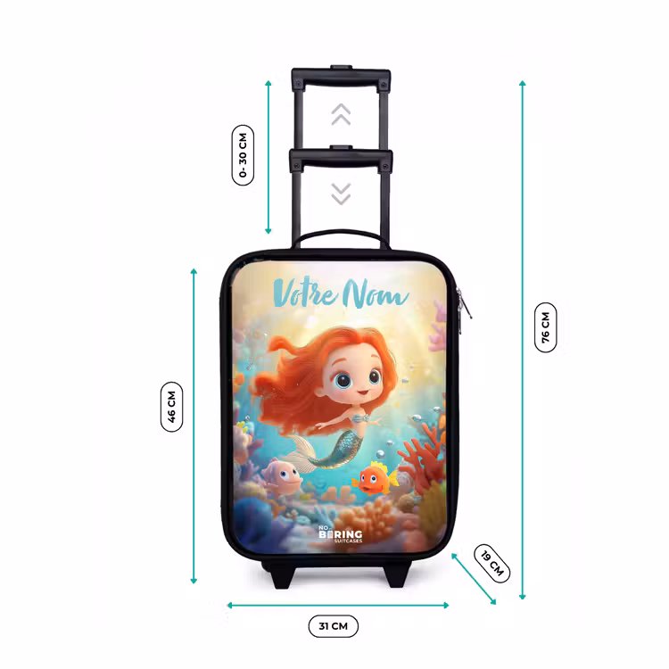 Valise enfant avec nom - Sirène - Poisson - Corail — 7