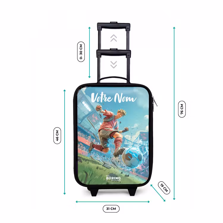 Valise enfant avec nom - Stade - Footballeur - Ballon - Électrique — 7