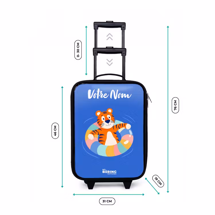 Valise enfant avec nom - Tigre - Bandeau de natation - Eau — 7