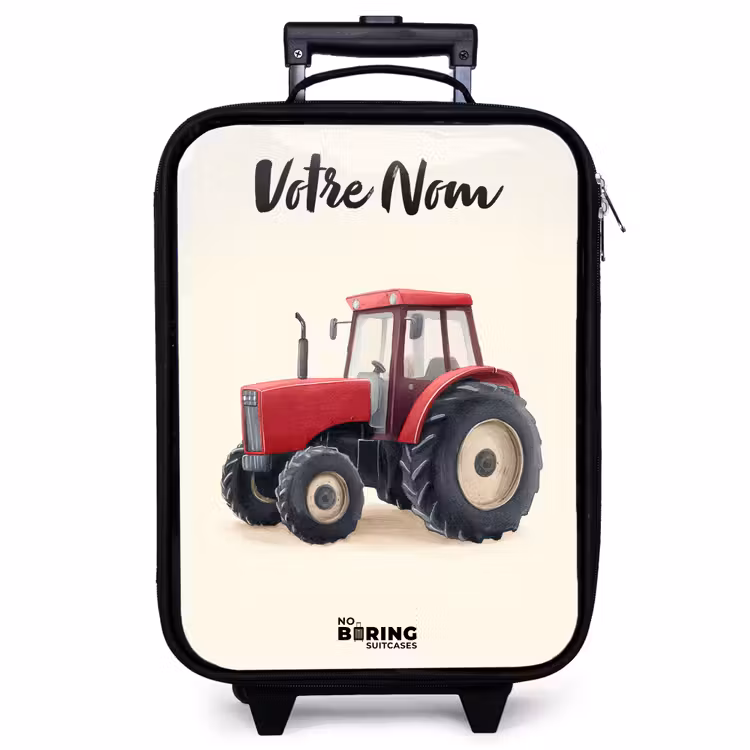 Valise enfant avec nom - Tracteur - Signé - Rouge — 1