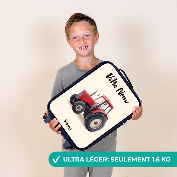 Valise enfant avec nom - Tracteur - Signé - Rouge — 2