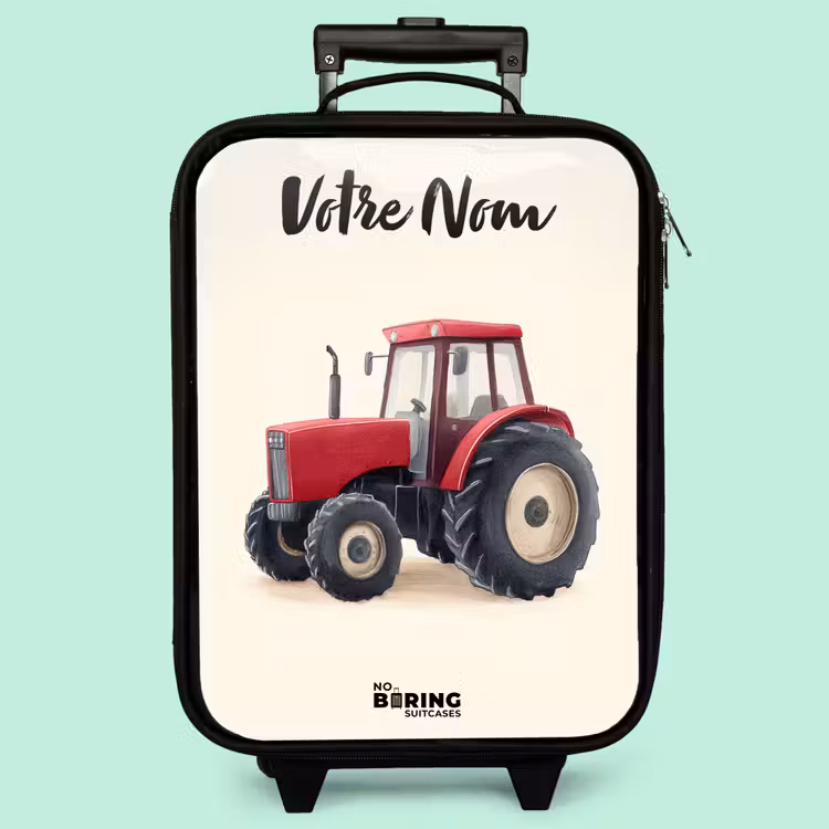 Valise enfant avec nom - Tracteur - Signé - Rouge — 3