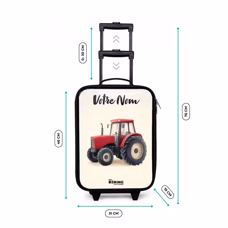 Valise enfant avec nom - Tracteur - Signé - Rouge — 7