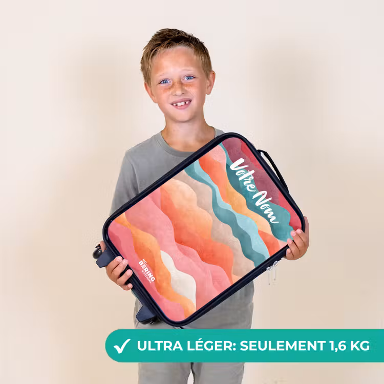 Valise enfant avec nom - Vagues - Colorées - Abstraites — 2
