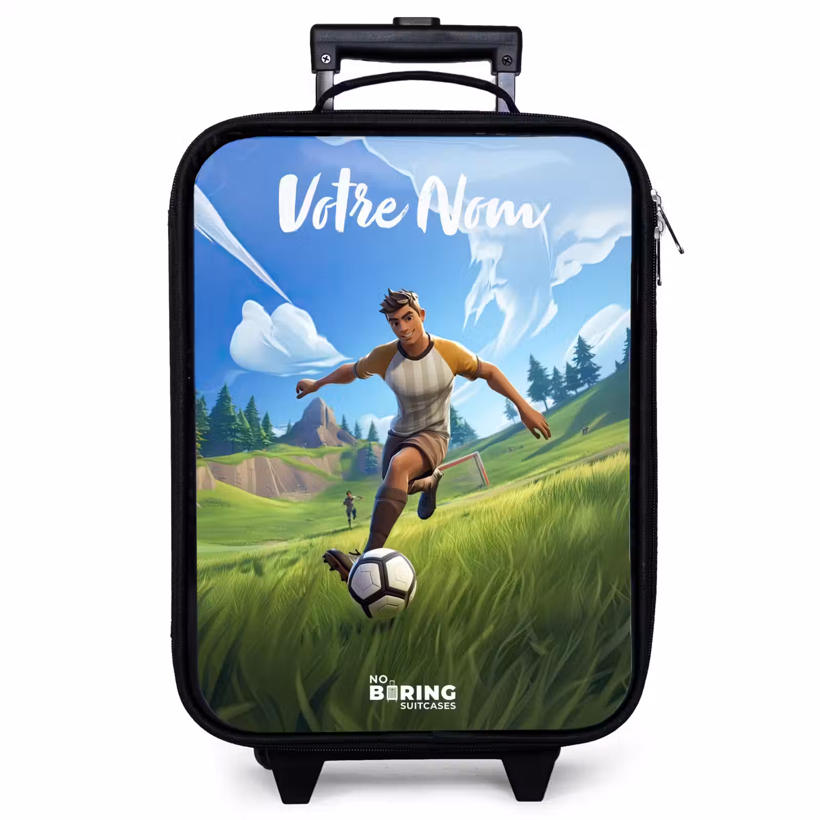 Valise enfant avec nom - Footballeur - herbe - but - coloré — 1