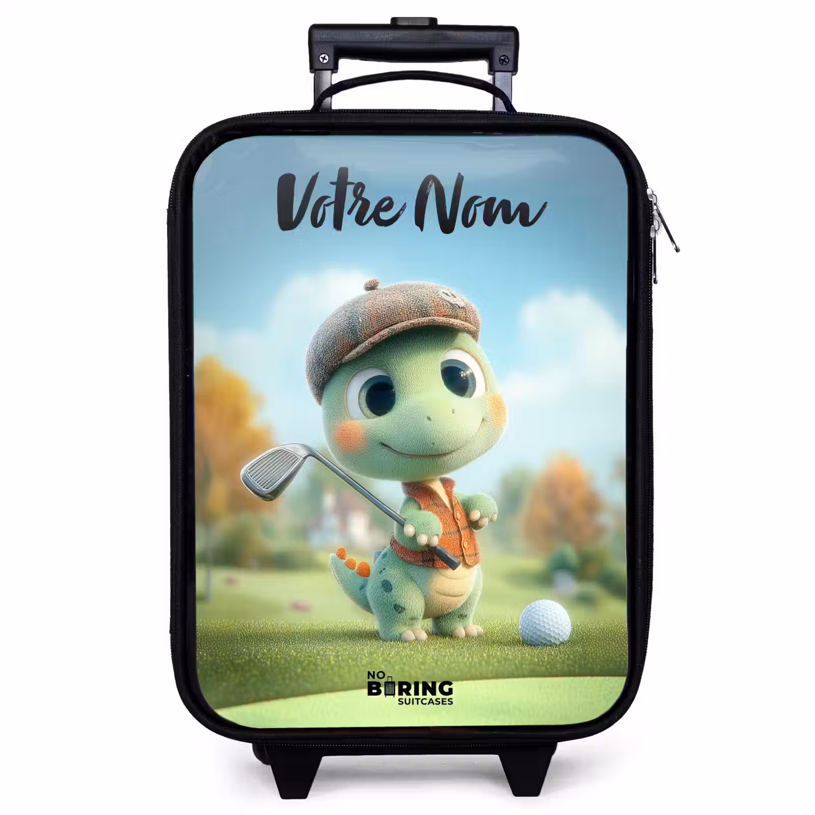 Valise enfant avec nom - Golf - Dino - Vert — 1
