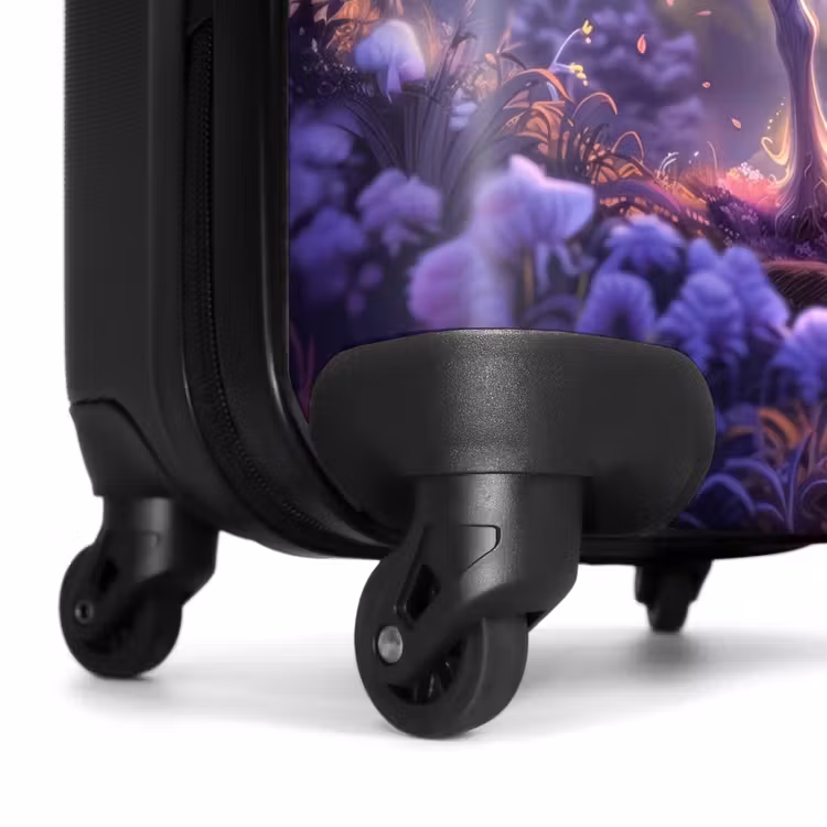 Valise - Portrait d'une licorne parmi des fleurs violettes — 6