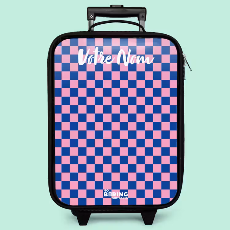 Valise enfant avec nom - Blocs - Bleu - Rose — 3