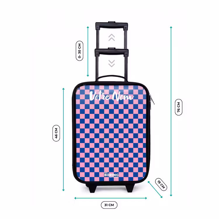 Valise enfant avec nom - Blocs - Bleu - Rose — 7