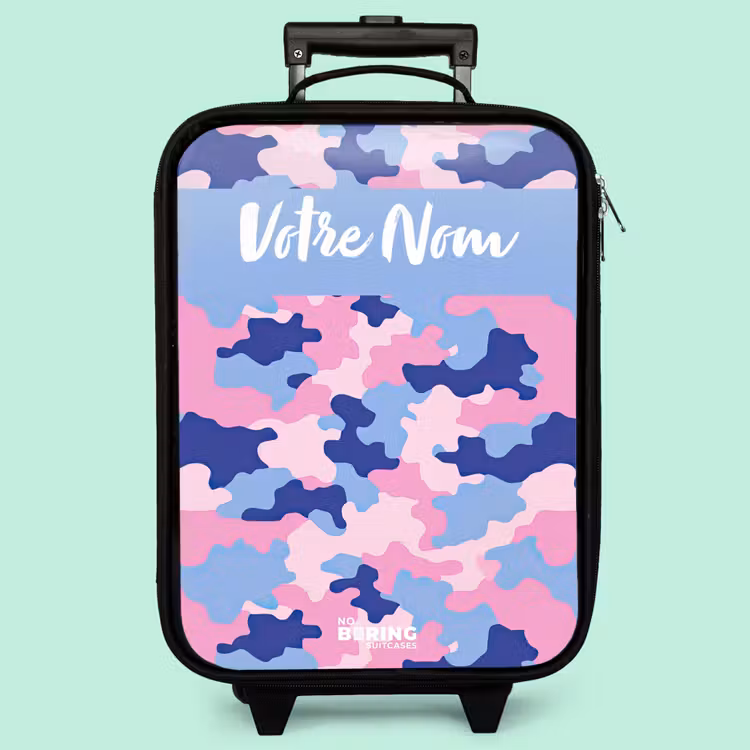 Valise enfant avec nom - Camouflage - Rose - Bleu — 3