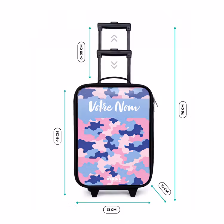 Valise enfant avec nom - Camouflage - Rose - Bleu — 7