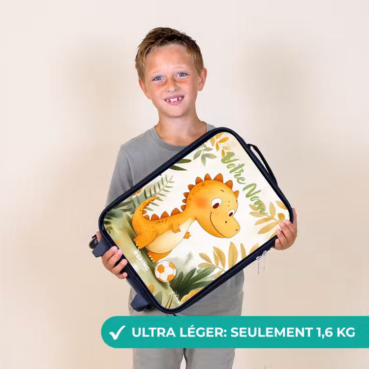 Valise enfant avec nom - Dino - Football - Orange — 2