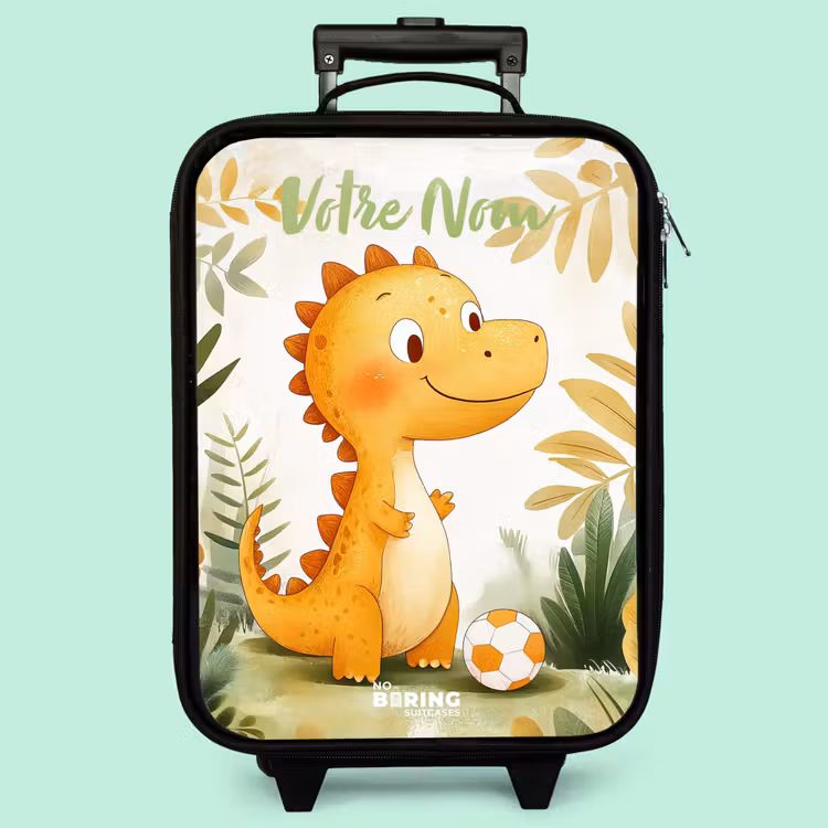 Valise enfant avec nom - Dino - Football - Orange — 3