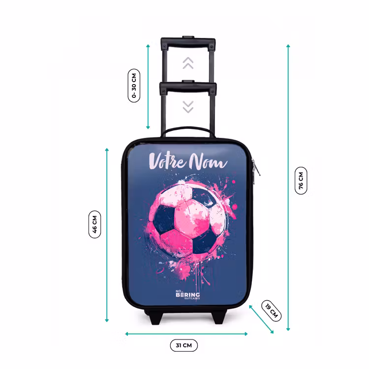 Valise enfant avec nom - Football vibes - Peinture - Rose - Bleu — 7