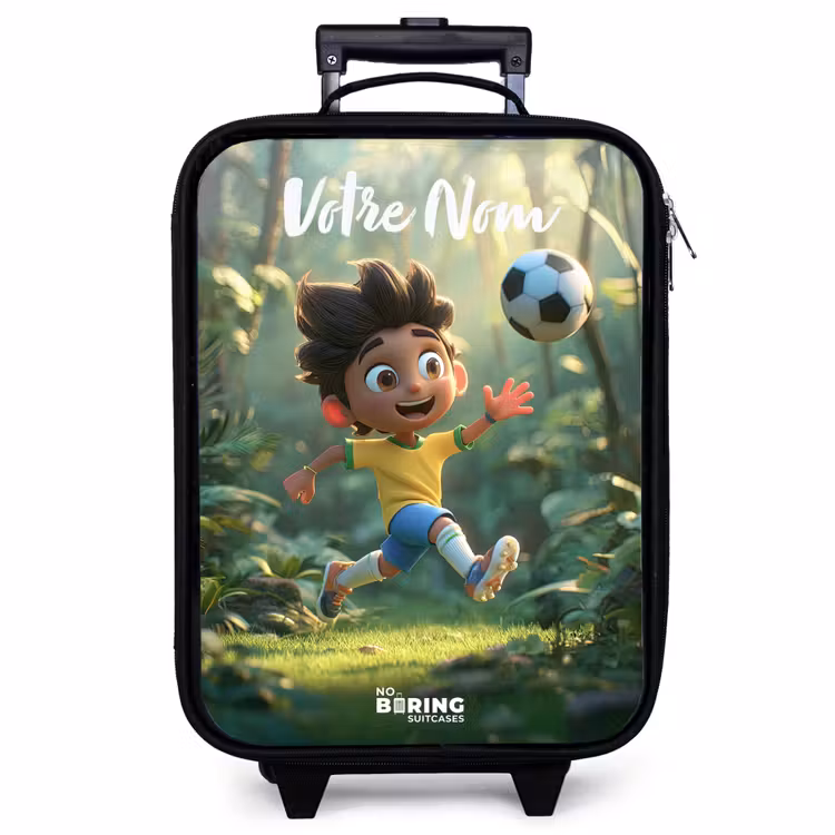 Valise enfant avec nom - Garçon - Football - Forêt - Arbres — 1
