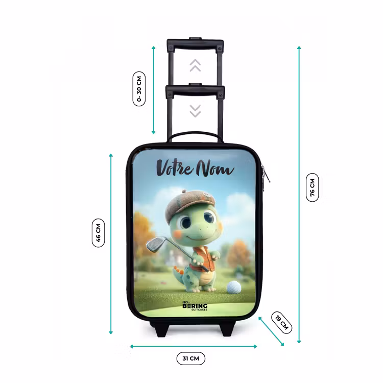 Valise enfant avec nom - Golf - Dino - Vert — 7