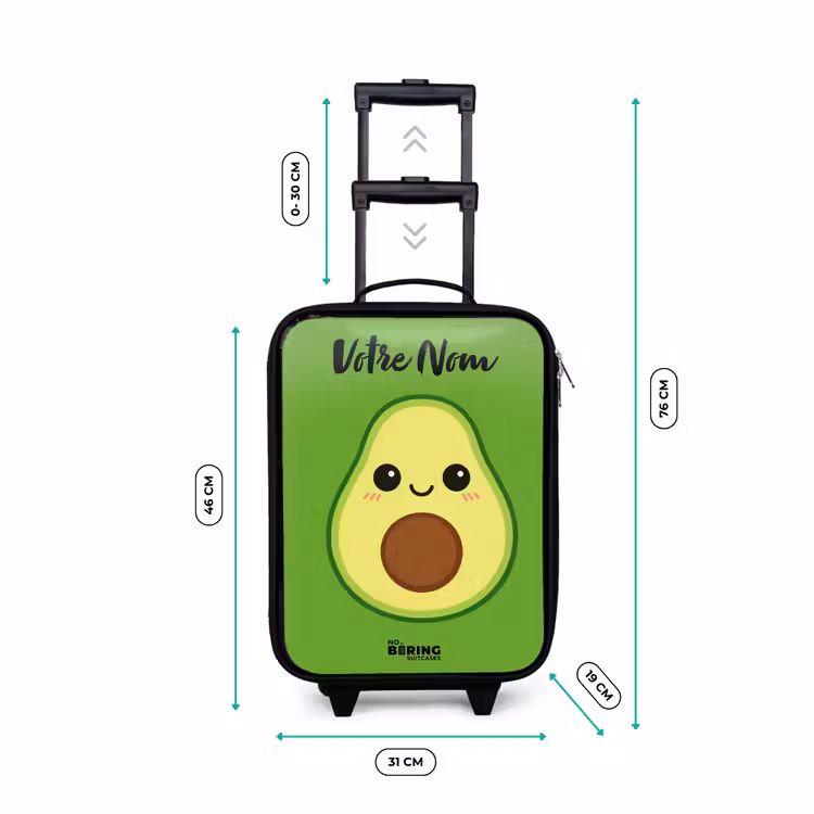 Valise enfant avec nom - Kawai - Avocado - Vert — 7