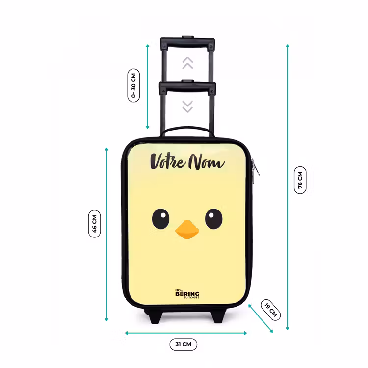 Valise enfant avec nom - Kawai - Chick - Jaune — 7