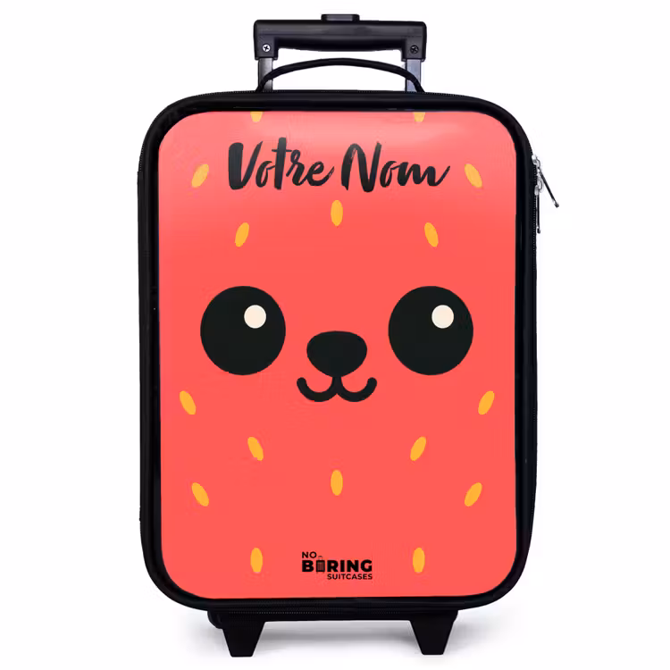 Valise enfant avec nom - Kawai - Fraise - Rouge — 1