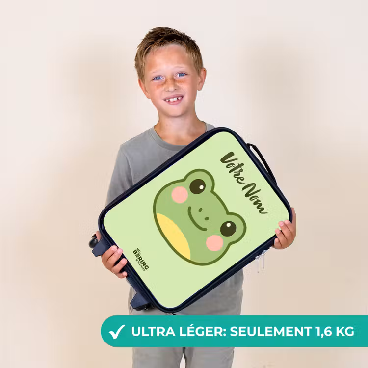 Valise enfant avec nom - Kawai - Grenouille - Vert — 2