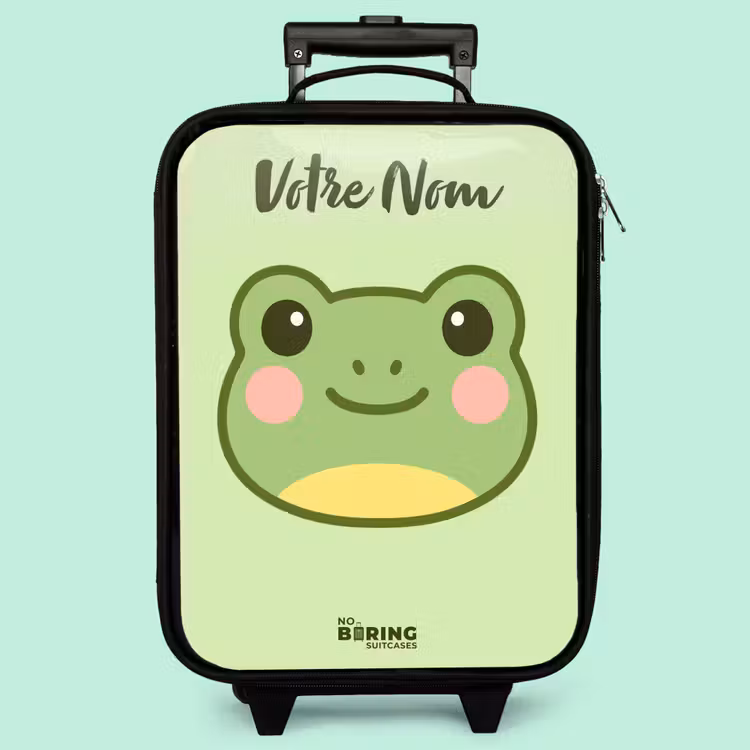 Valise enfant avec nom - Kawai - Grenouille - Vert — 3