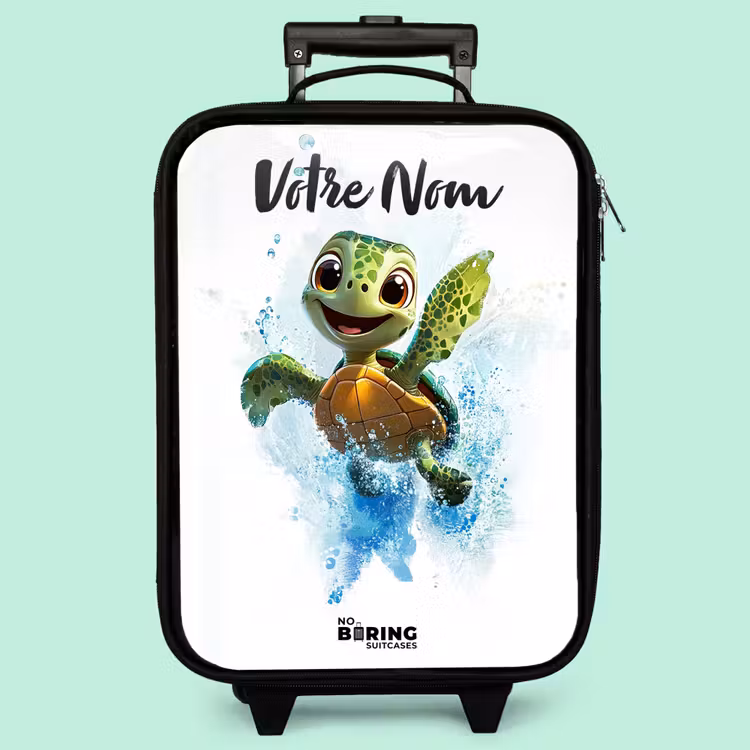 Valise enfant avec nom - Tortue - Eau - Vert — 3