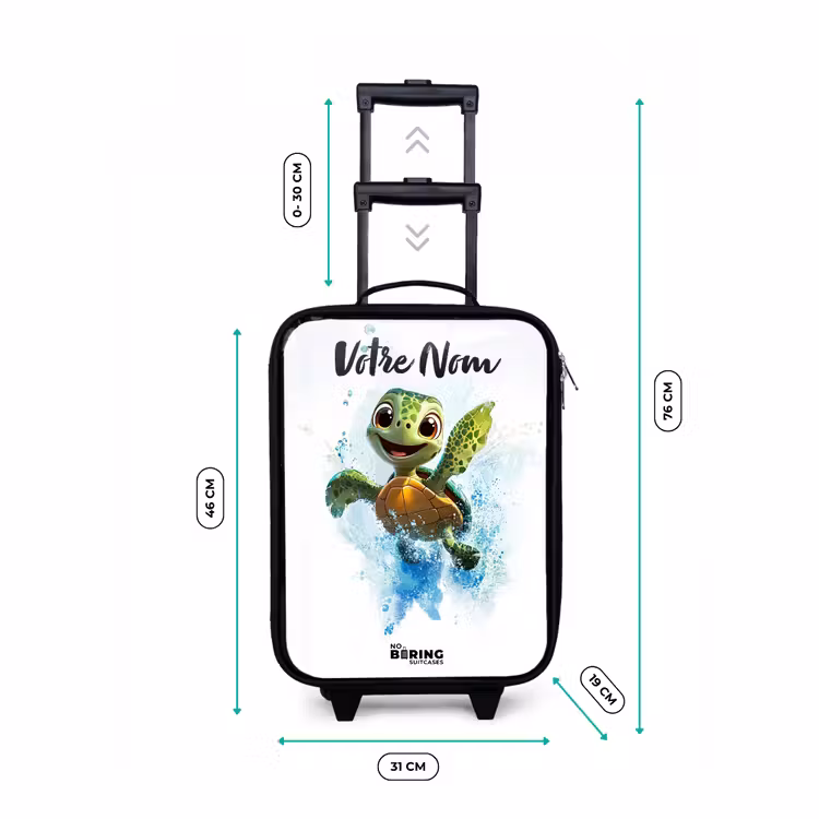 Valise enfant avec nom - Tortue - Eau - Vert — 7