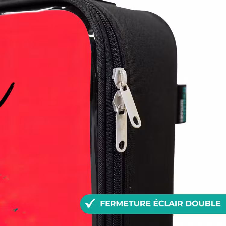 Valise enfant avec nom - Vibrations footballistiques - Peinture - Bleu - Rouge — 6